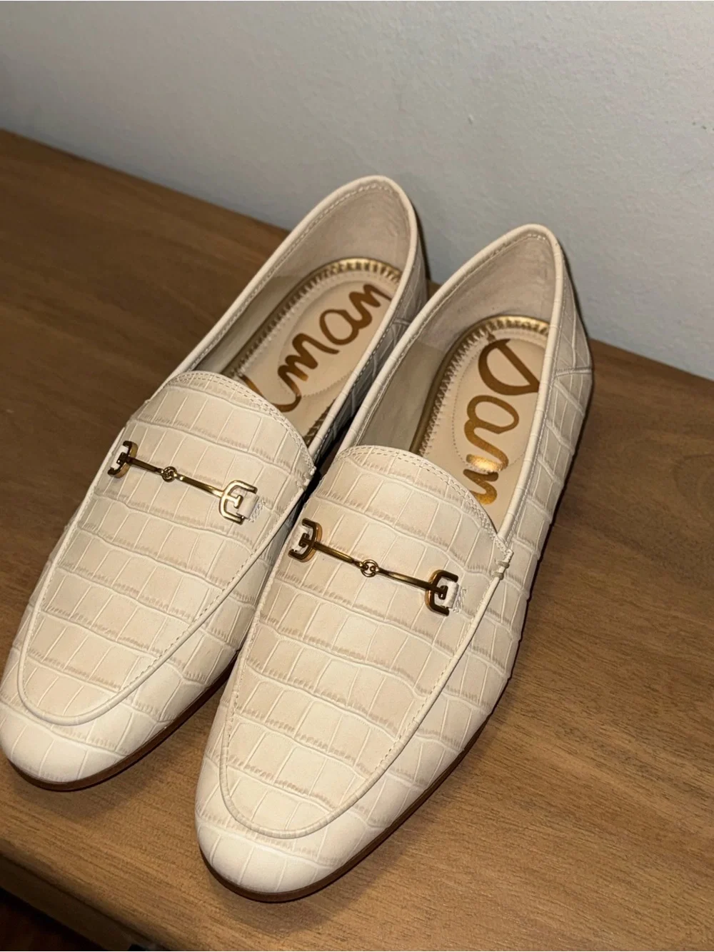 Sam Edelman Loraine Almond Toe Loafers - Modern Ivory Croc